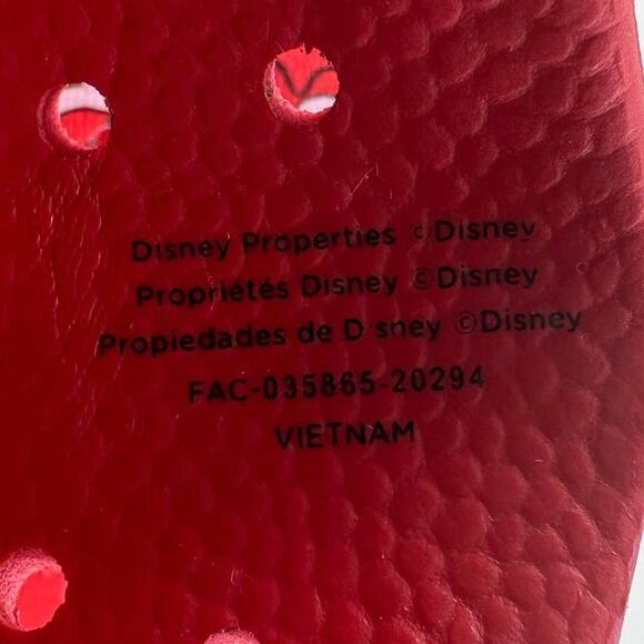 Native Disney Unisex Slip On Shoe Red Minnie Mouse w/Mickey & Minnie Charms W10 - Picture 10 of 11